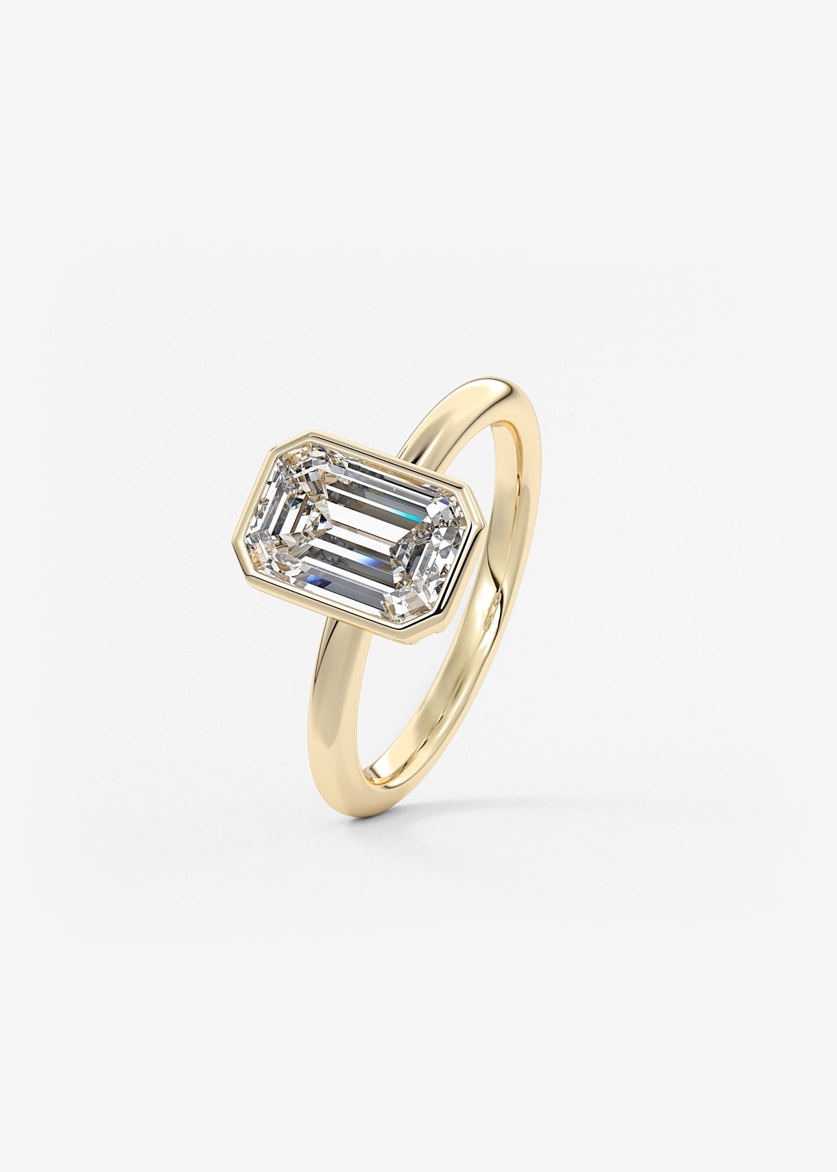 Emerald Bezel Lab Grown Diamond Engagement Ring
