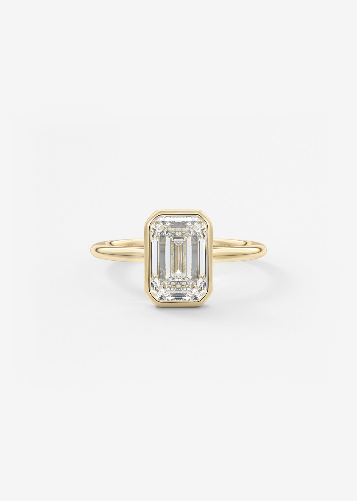 Emerald Bezel Lab Grown Diamond Engagement Ring