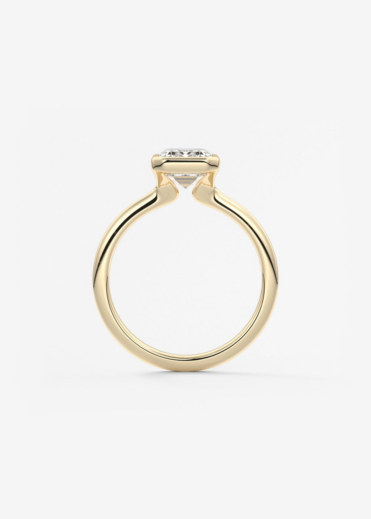 Emerald Bezel Lab Grown Diamond Engagement Ring