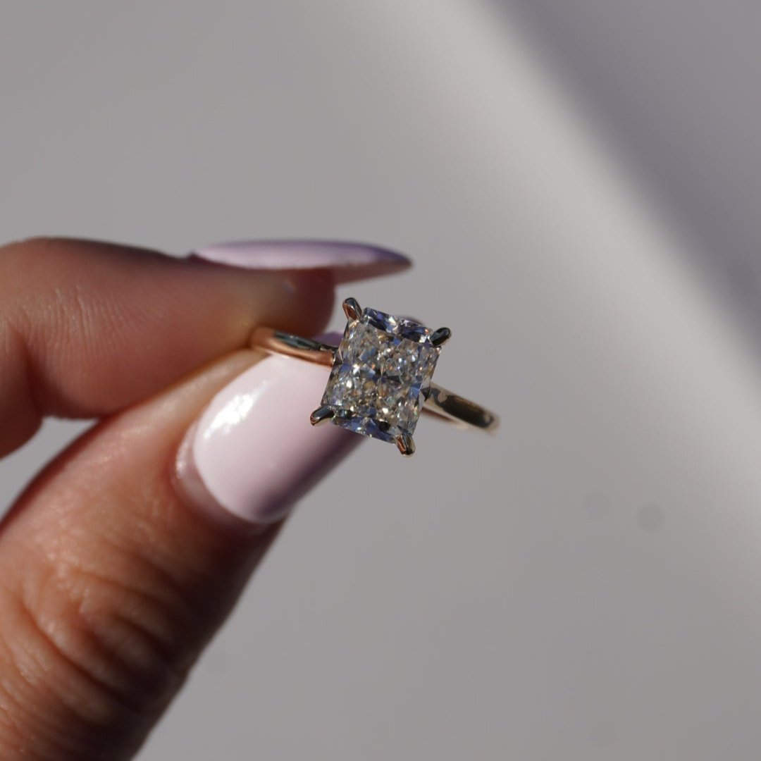 2.60 CT Radiant Solitaire Lab Grown Diamond Engagement Ring