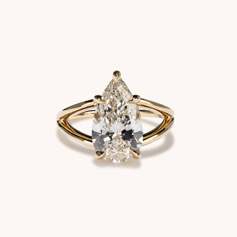 3.91 CT Pear Split Shank Lab Grown Diamond Engagement Ring