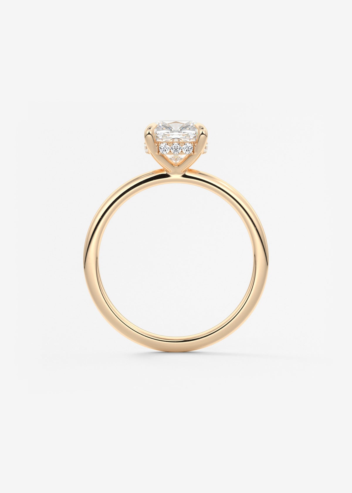 Cushion Hidden Halo Lab Grown Diamond Engagement Ring