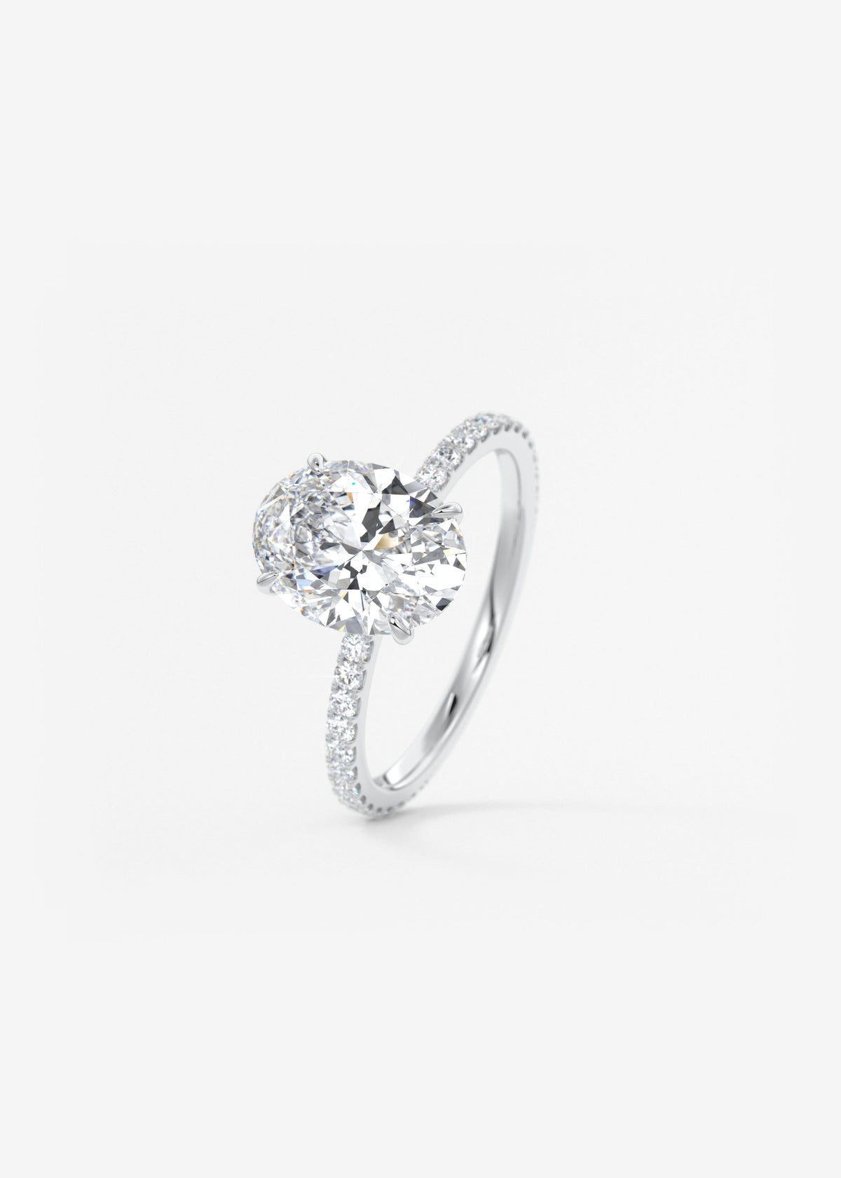 Oval Pave Lab Grown Diamond Engagement Ring