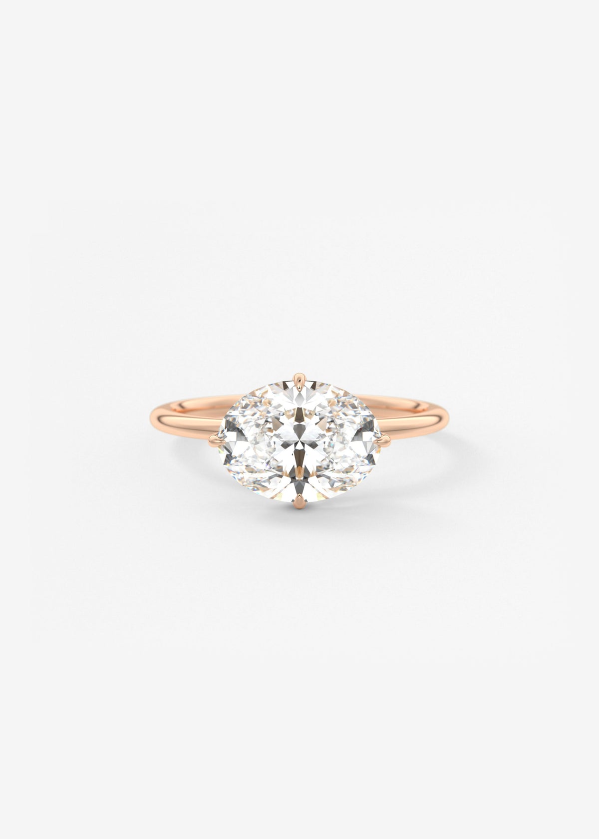Oval East West Solitaire Lab Grown Diamond Engagement Ring