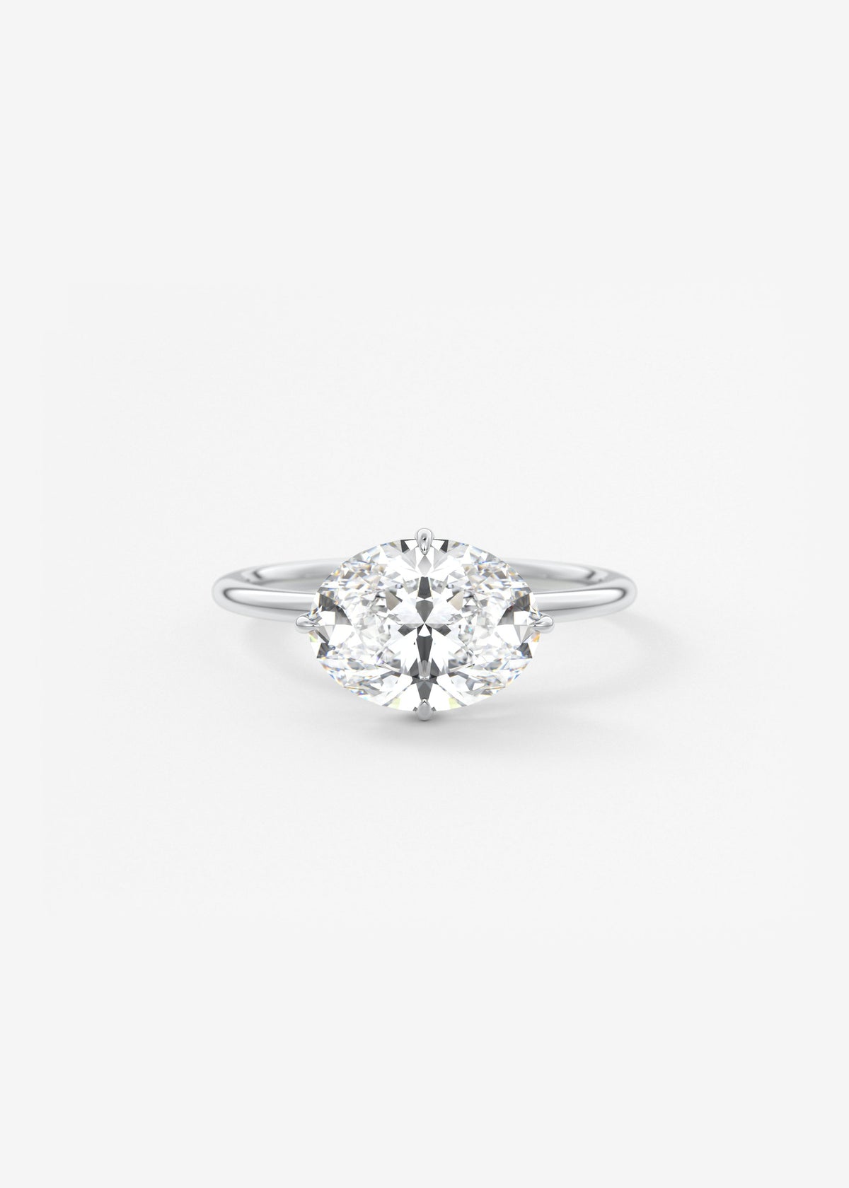 Oval East West Solitaire Lab Grown Diamond Engagement Ring