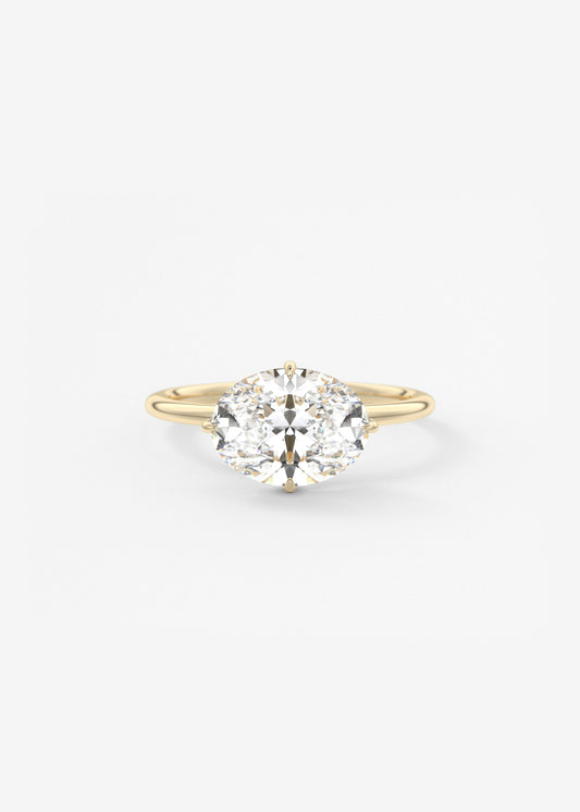 Oval East West Solitaire Lab Grown Diamond Engagement Ring