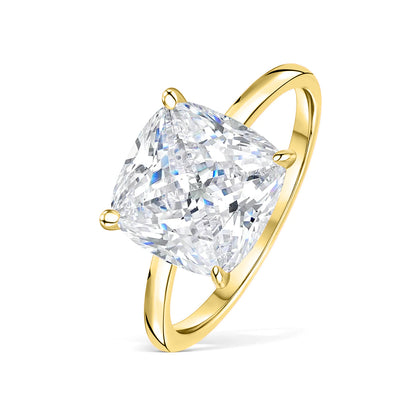 3.5 CT Cushion Hidden Halo Lab Grown Diamond Engagement Ring