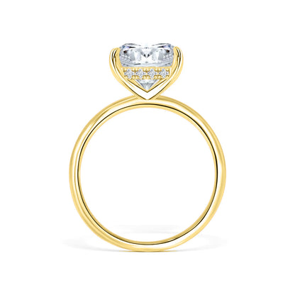 3.5 CT Cushion Hidden Halo Lab Grown Diamond Engagement Ring
