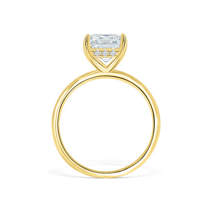 3 CT Radiant Hidden Halo Moissanite Engagement Ring