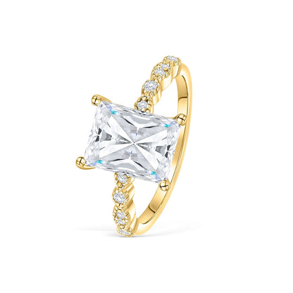 1.5 CT Radiant Pave Lab Grown Diamond Engagement Ring