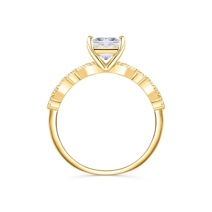 1.5 CT Radiant Pave Lab Grown Diamond Engagement Ring