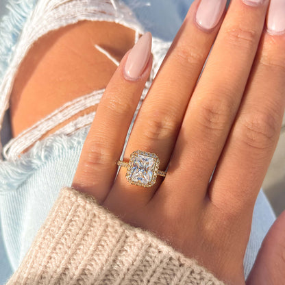 1.5 CT Round Pave Lab Grown Diamond Engagement Ring