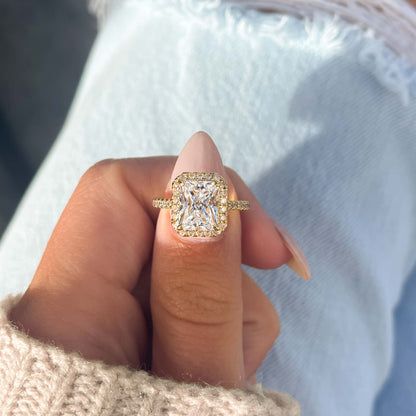 1.5 CT Round Pave Lab Grown Diamond Engagement Ring