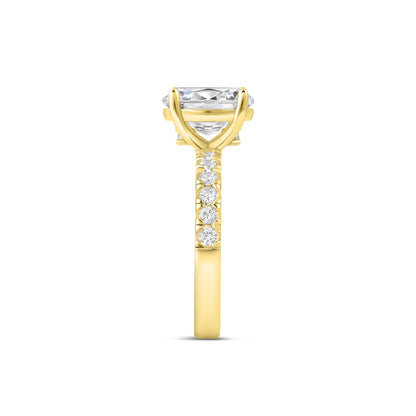 3 CT Oval Pave Moissanite Engagement Ring