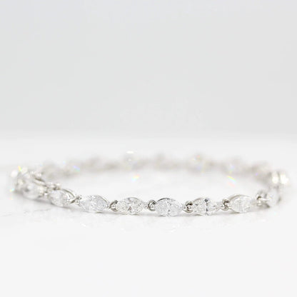 6.4 TCW Marquise Lab Grown Diamond Tennis Bracelet