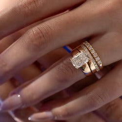3.10 CT Radiant Solitaire Lab Grown Diamond Engagement Ring