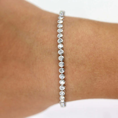 3.5 TCW Round Lab Grown Diamond Tennis Bracelet