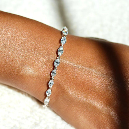 6.4 TCW Marquise Lab Grown Diamond Tennis Bracelet