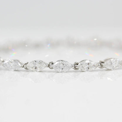 6.4 TCW Marquise Lab Grown Diamond Tennis Bracelet