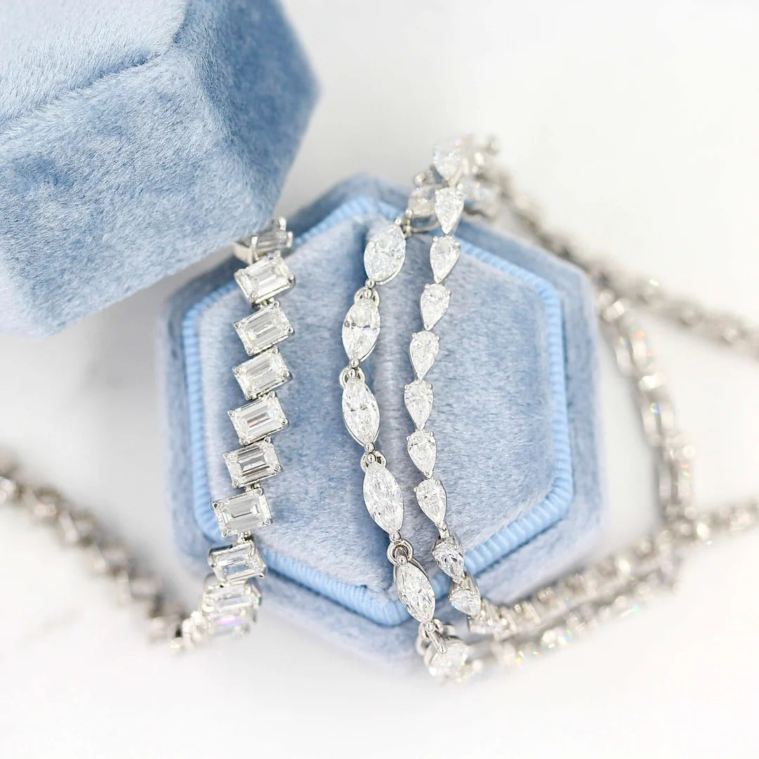 4.33 TCW Pear Lab Grown Diamond Tennis Bracelet