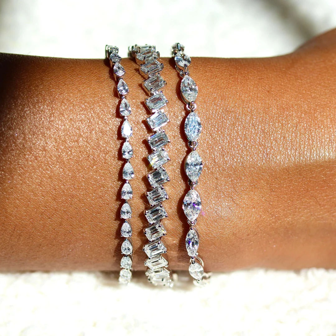 4.33 TCW Pear Lab Grown Diamond Tennis Bracelet