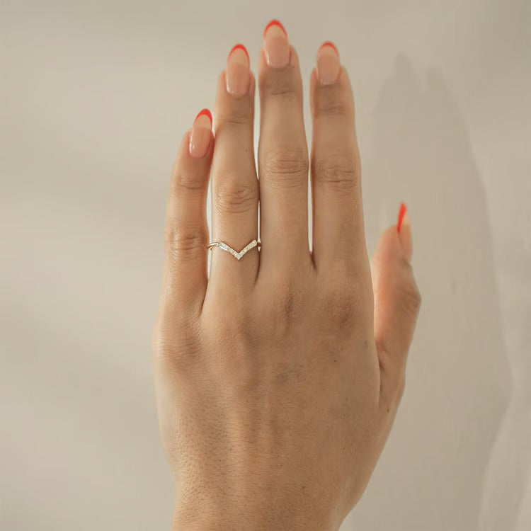 0.25 TCW Round, Tapered Baguette & Princess Lab Grown Diamond Wedding Band