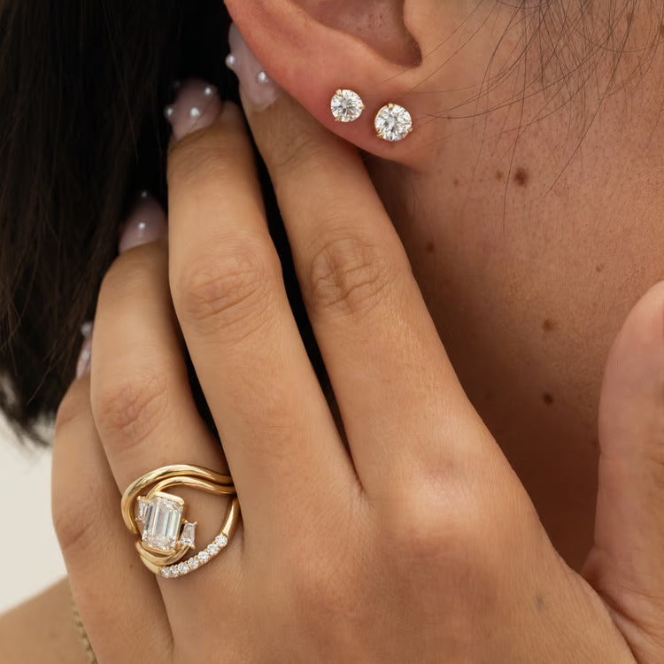 Coral Curved Wedding Band