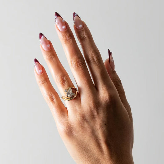 Coral Curved Wedding Band