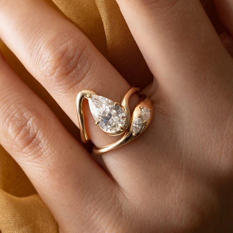 0.21 TCW Pear & Marquise Lab Grown Diamond Wedding Band