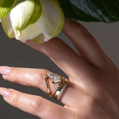 2.00 CT Marquise Swirl Lab Grown Diamond Engagement Ring
