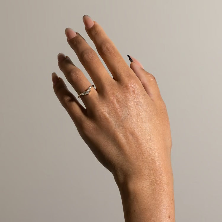 0.34 TCW Round, Tapered Baguette & Pear Lab Grown Diamond Wedding Band