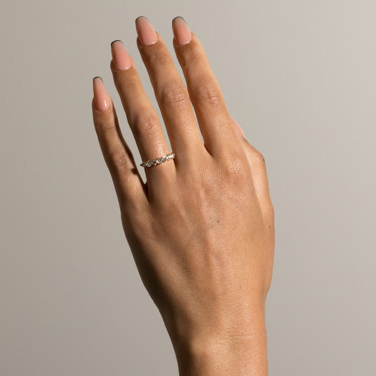 0.57 TCW Round Bezel Lab Grown Diamond Wedding Band