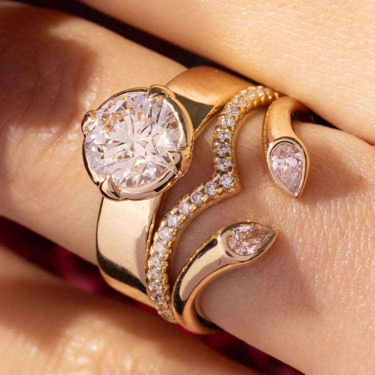 0.20 TCW Pear Lab Grown Diamond Wedding Band
