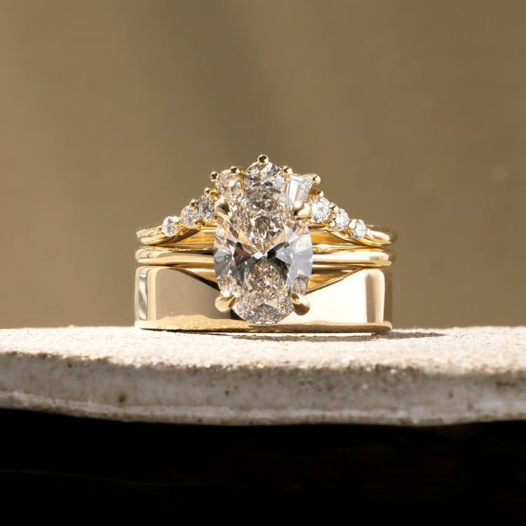 0.34 TCW Round, Tapered Baguette & Pear Lab Grown Diamond Wedding Band