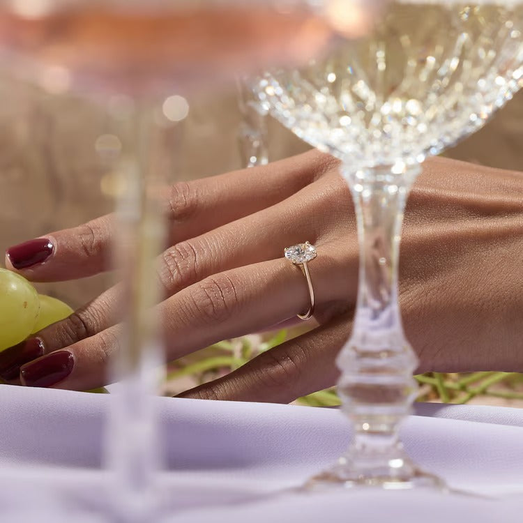 1.58 CT Oval Solitaire Lab Grown Diamond Engagement Ring