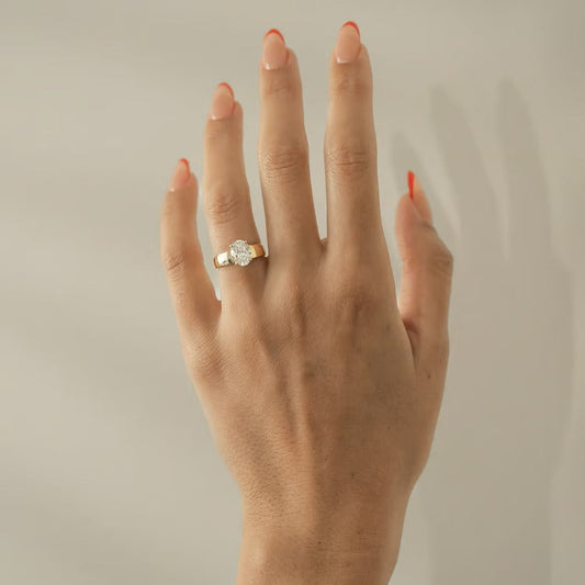 1.75 CT Oval Solitaire Lab Grown Diamond Engagement Ring