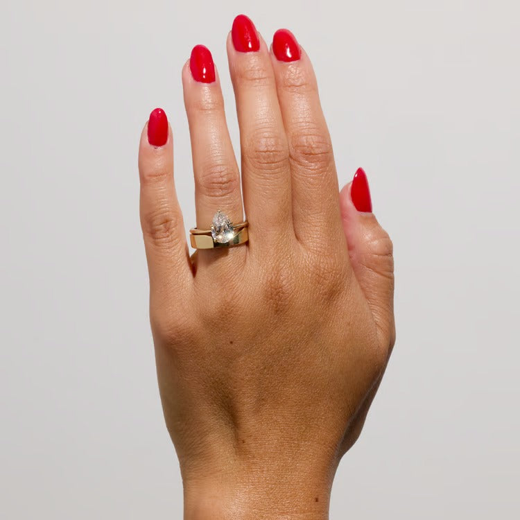 2.15 CT Pear Solitaire Lab Grown Diamond Engagement Ring