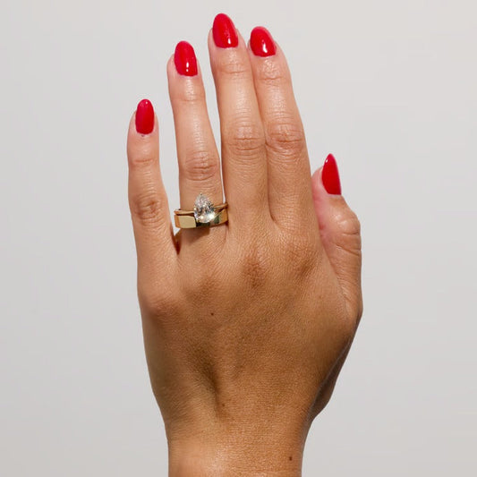 2.15 CT Pear Solitaire Lab Grown Diamond Engagement Ring