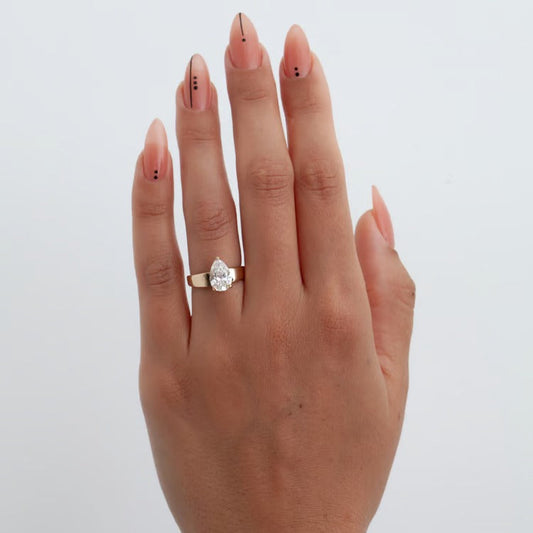 2.31 CT Pear Three Stone Lab Grown Diamond Engagement Ring