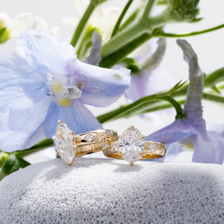 2.24 CT Oval Dainty Pavé Lab Grown Diamond Engagement Ring