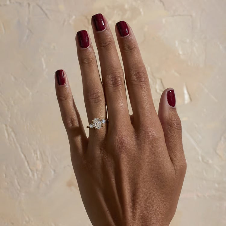 1.62 CT Oval Three Stone Lab Grown Diamond Engagement Ring