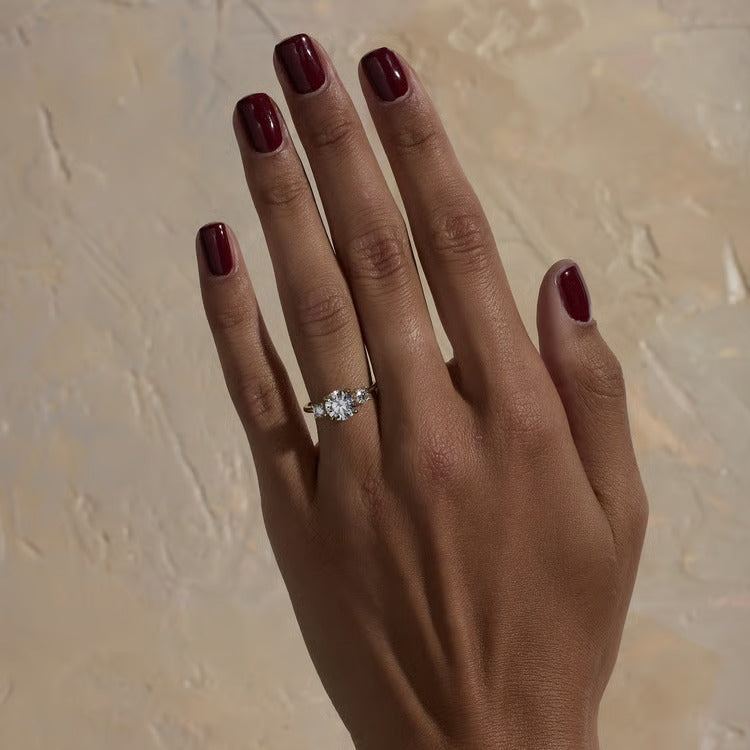 1.52 CT Round Three Stone Lab Grown Diamond Engagement Ring