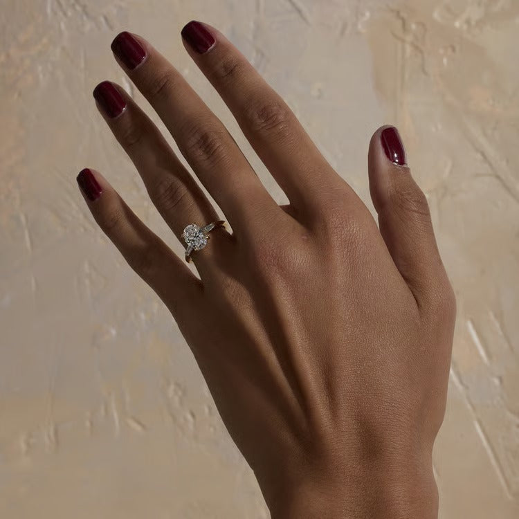2.08 CT Oval Three Stone Lab Grown Diamond Engagement Ring