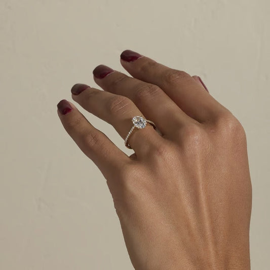 1.56 CT Oval Pavé Lab Grown Diamond Engagement Ring
