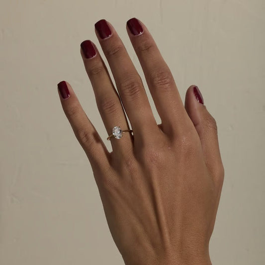 1.58 CT Oval Solitaire Lab Grown Diamond Engagement Ring