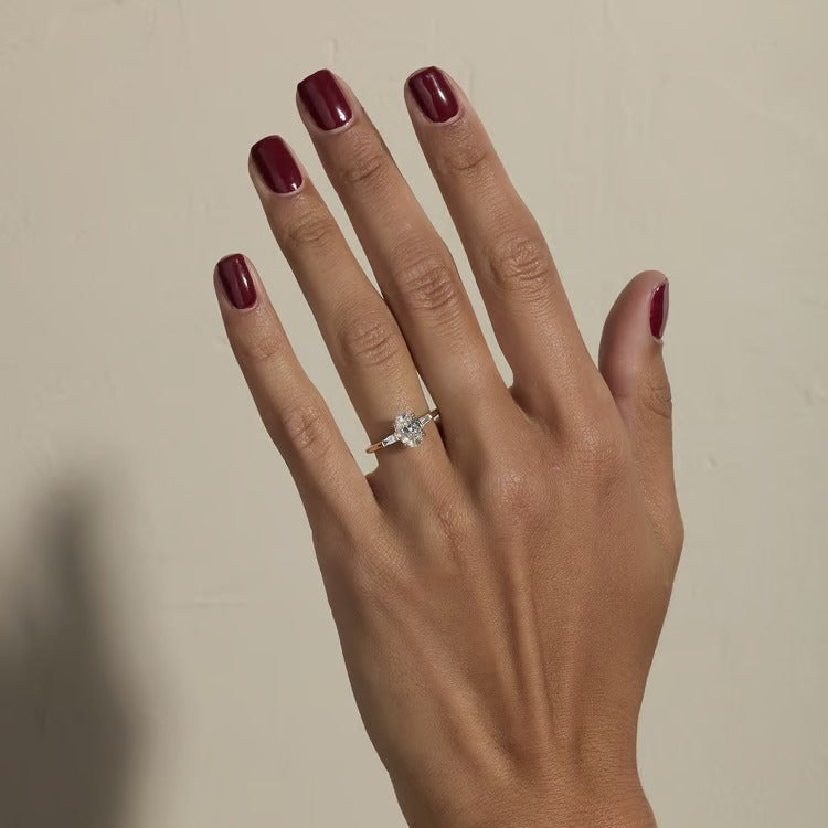 1.18 CT Oval Three Stone Lab Grown Diamond Engagement Ring
