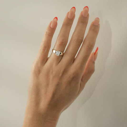 1.25 CT Emerald Solitaire Lab Grown Diamond Engagement Ring