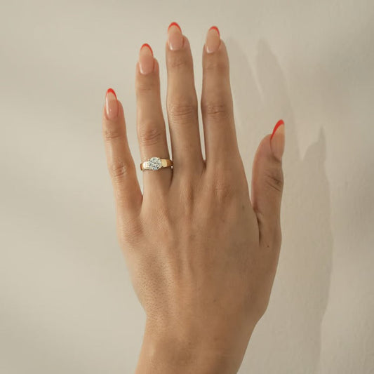 1.55 CT Round Solitaire Lab Grown Diamond Engagement Ring
