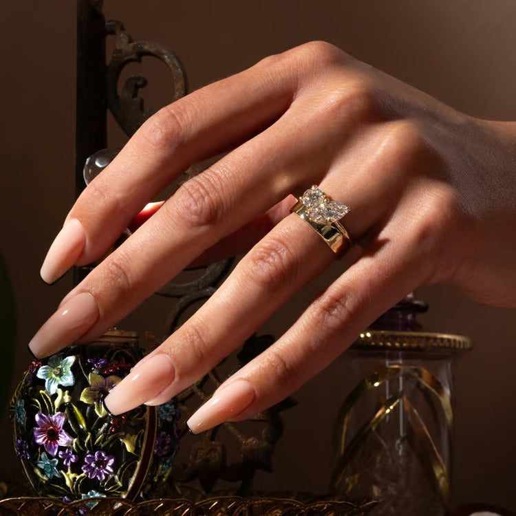 Notch Thick Curved Wedding Band