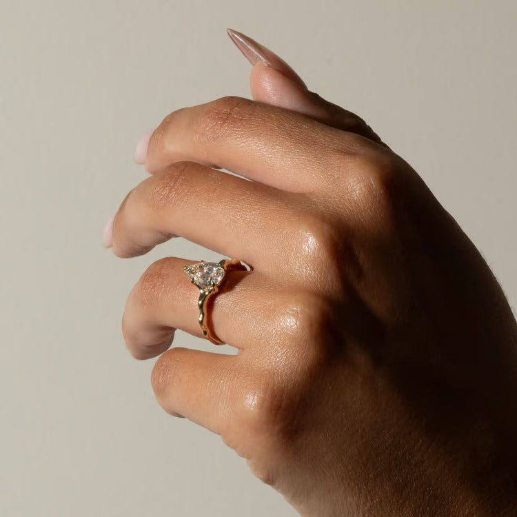 1.77 CT Pear Solitaire Lab Grown Diamond Engagement Ring